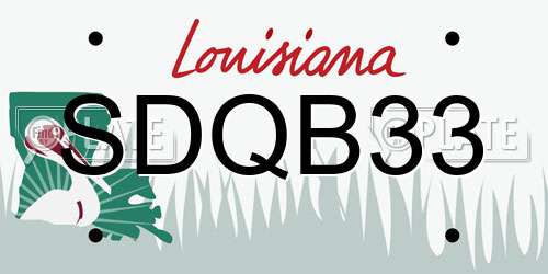 SDQB33 Louisiana License Plate