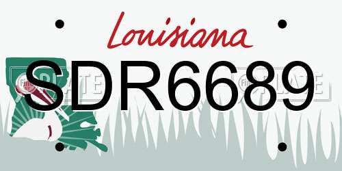 SDR6689 Louisiana License Plate