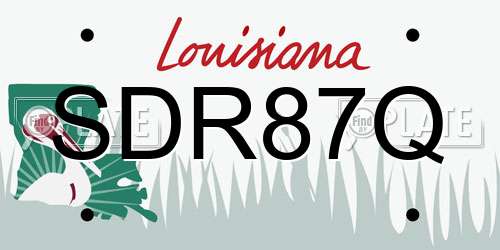 SDR87Q Louisiana License Plate