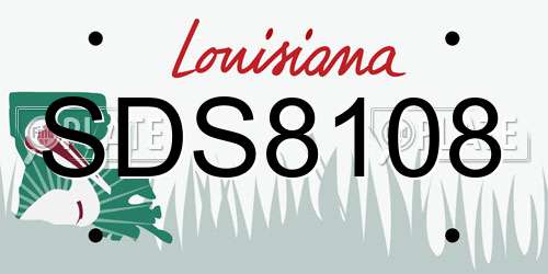 SDS8108 Louisiana License Plate