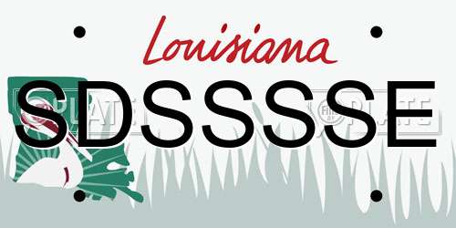 SDSSSSE Louisiana License Plate