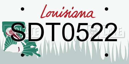 SDT0522 Louisiana License Plate