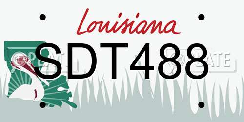 SDT488 Louisiana License Plate
