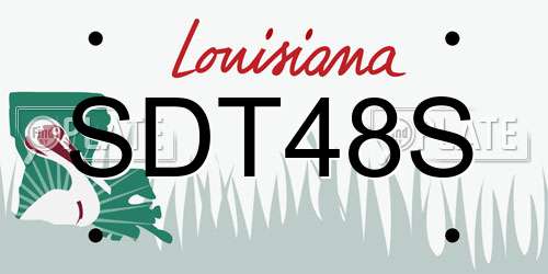 SDT48S Louisiana License Plate