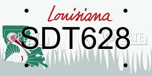 SDT628 Louisiana License Plate