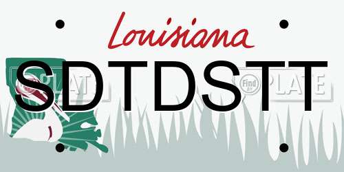 SDTDSTT Louisiana License Plate