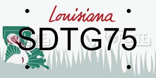SDTG75 Louisiana License Plate