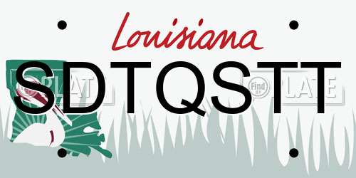 SDTQSTT Louisiana License Plate