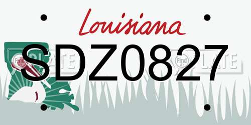 SDZ0827 Louisiana License Plate
