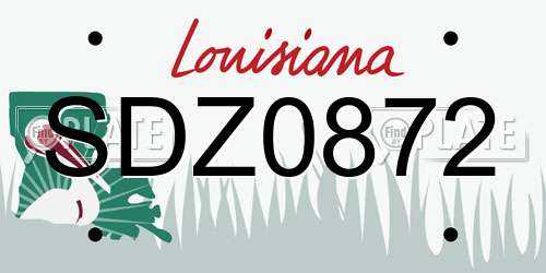 SDZ0872 Louisiana License Plate