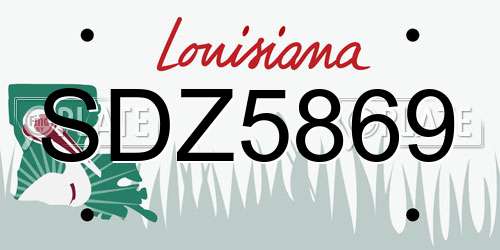 SDZ5869 Louisiana License Plate