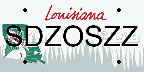 SDZOSZZ Louisiana License Plate