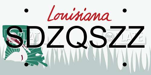 SDZQSZZ Louisiana License Plate