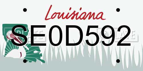 SE0D592 Louisiana License Plate