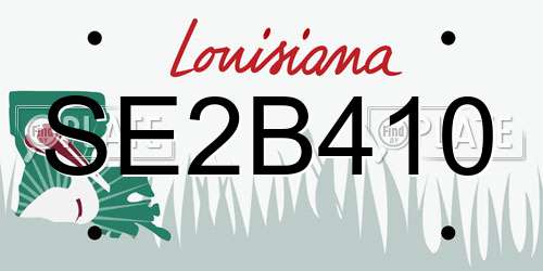SE2B410 Louisiana License Plate