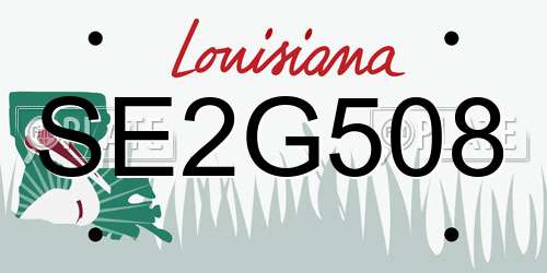 SE2G508 Louisiana License Plate
