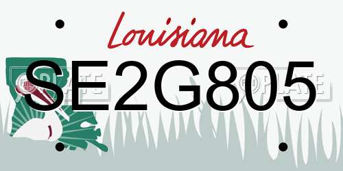 SE2G805 Louisiana License Plate