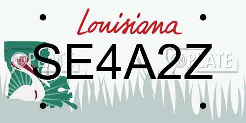 SE4A2Z Louisiana License Plate