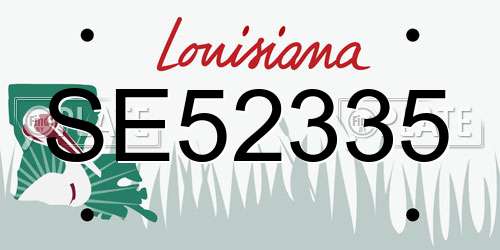SE52335 Louisiana License Plate