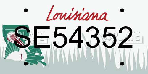 SE54352 Louisiana License Plate