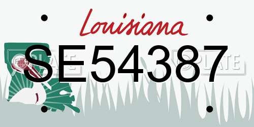 SE54387 Louisiana License Plate