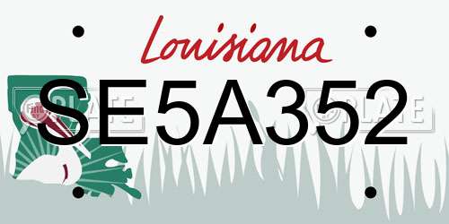 SE5A352 Louisiana License Plate