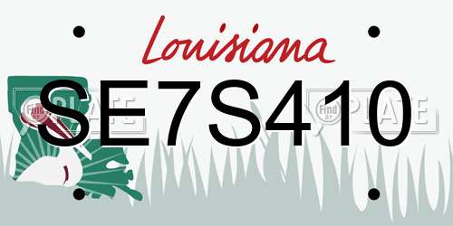 SE7S410 Louisiana License Plate