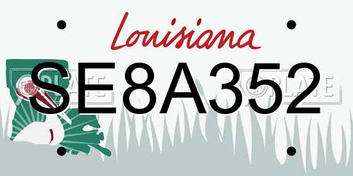 SE8A352 Louisiana License Plate