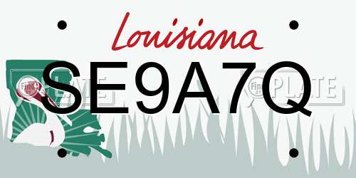 SE9A7Q Louisiana License Plate