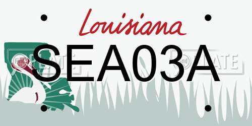 SEA03A Louisiana License Plate