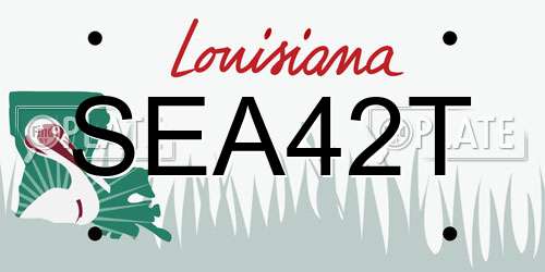 SEA42T Louisiana License Plate