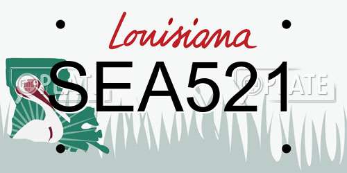 SEA521 Louisiana License Plate