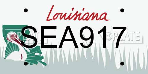 SEA917 Louisiana License Plate