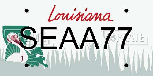 SEAA77 Louisiana License Plate