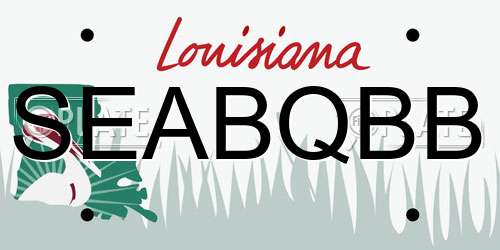 SEABQBB Louisiana License Plate