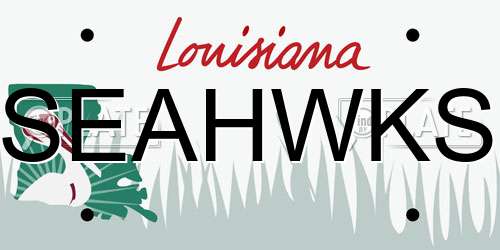 SEAHWKS Louisiana License Plate