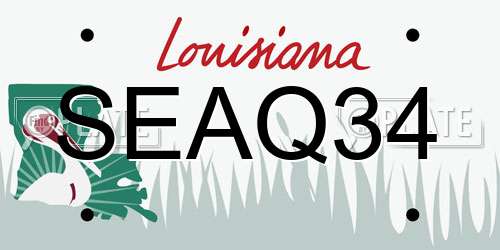 SEAQ34 Louisiana License Plate