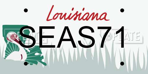 SEAS71 Louisiana License Plate