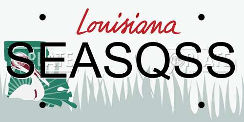 SEASQSS Louisiana License Plate
