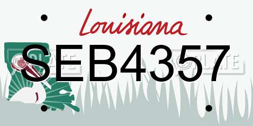SEB4357 Louisiana License Plate