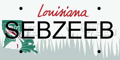SEBZEEB Louisiana License Plate