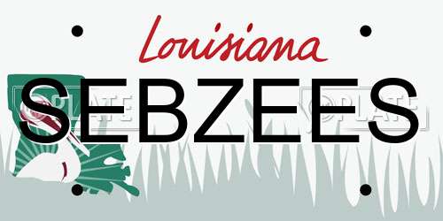SEBZEES Louisiana License Plate