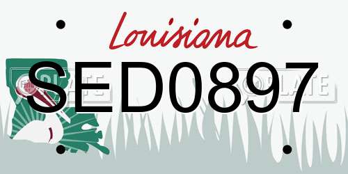 SED0897 Louisiana License Plate