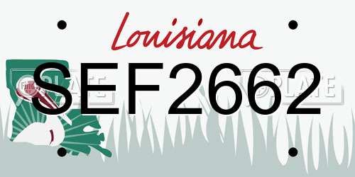 SEF2662 Louisiana License Plate
