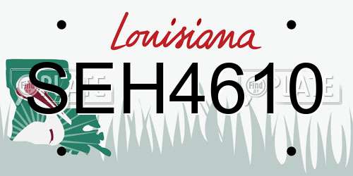 SEH4610 Louisiana License Plate