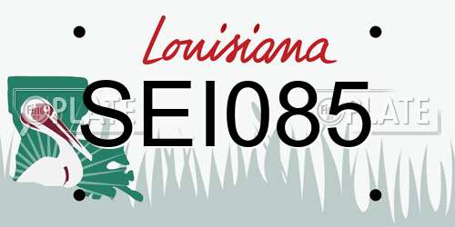 SEI085 Louisiana License Plate