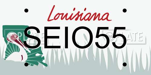 SEIO55 Louisiana License Plate