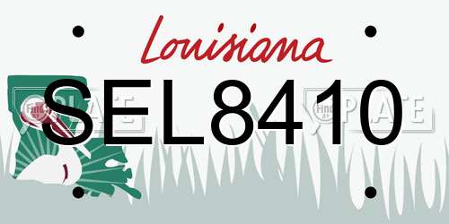 SEL8410 Louisiana License Plate