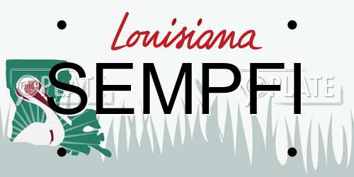 SEMPFI Louisiana License Plate