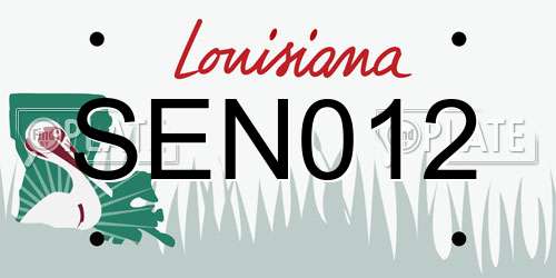 SEN012 Louisiana License Plate